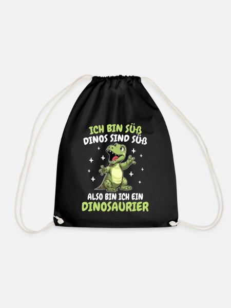 Dinosaurier Dino Tyrannosaurus Rex Dinos Saurier - Turnbeutel - Schwarz