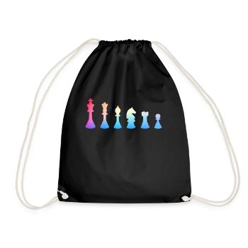 Chess Chess Player Chess Piece - Drawstring Bag - black - Front