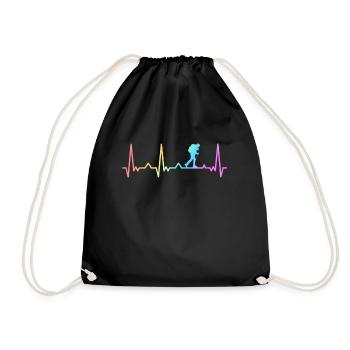 Hiking Hikers Hiking Mountains Forest - Drawstring Bag - black - Front