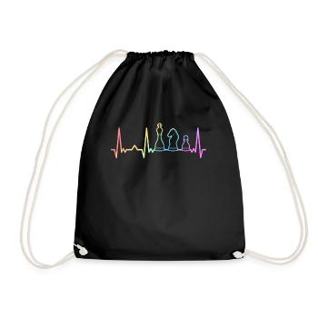 Chess Chess Player Chess Piece - Drawstring Bag - black - Front