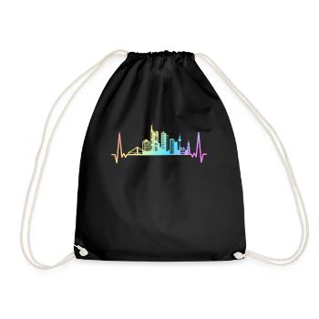 Frankfurt, Hesse, Germany, Frankfurter - Drawstring Bag - black - Front