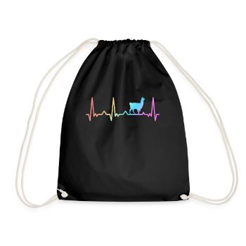 Alpaca Lama Alpaca Animal - Drawstring Bag - black - Front