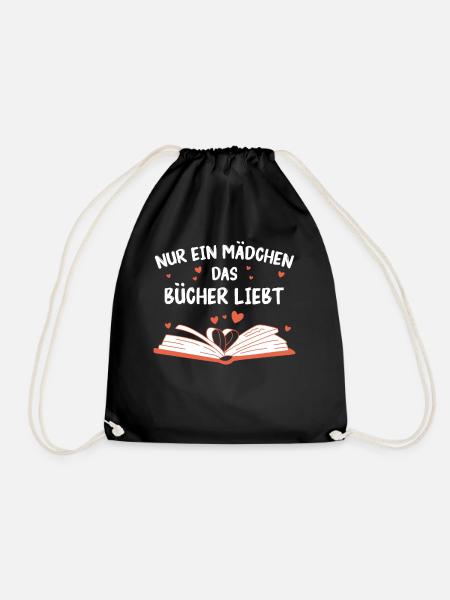 Buch Lesen Bücher Buch Nerd Bücherwurm - Turnbeutel - Schwarz