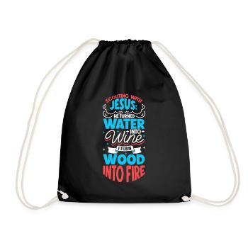 Jesus and Boy Scouts - Drawstring Bag - black - Front