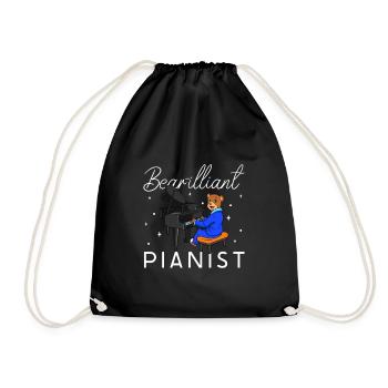 Pianiste Bear-illiant - Bär am Klavier - Sac de sport léger - noir - Devant