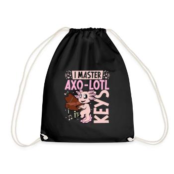 Axolotl au piano - Sac de sport léger - noir - Devant