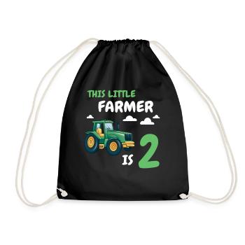 Cadeau 2 ans anniversaire garçon ou fille - Sac de sport léger - noir - Devant