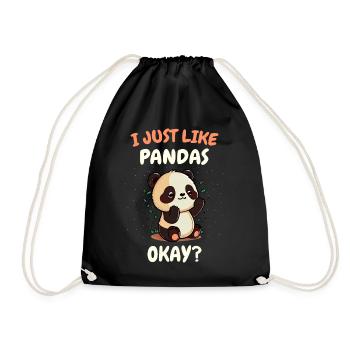 Panda Bear Panda Animal Pandas - Drawstring Bag - black - Front
