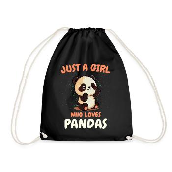 Panda Bear Panda Animal Pandas - Drawstring Bag - black - Front