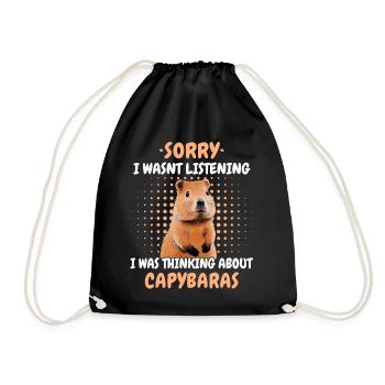 Capybara capybara rodent animal - Drawstring Bag - black - Front