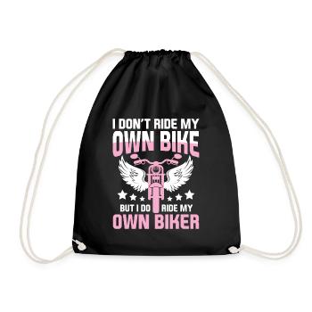 Biker Frau - Motorrad fahren Biker Girl - Turnbeutel - Schwarz - Vorne