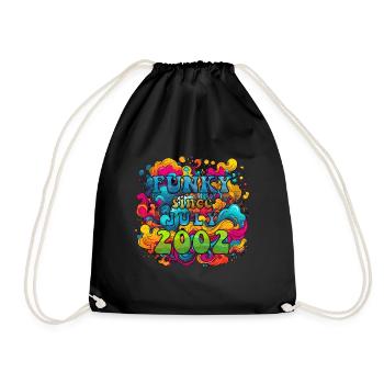 Funky Birthday: July 2002 - Psychadelic - Drawstring Bag - black - Front
