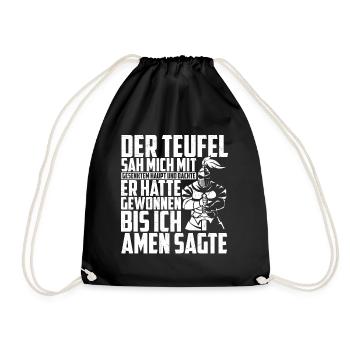 Der Teufel Sah Mich Mit Gesenktem Haupt Bis Ich Am - Turnbeutel - Schwarz - Vorne