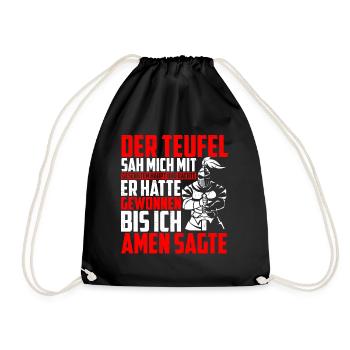Der Teufel Sah Mich Mit Gesenktem Haupt Bis Ich Am - Turnbeutel - Schwarz - Vorne