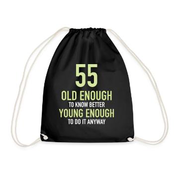Cadeau 55 ans Anniversaire Enfant - Sac de sport léger - noir - Devant