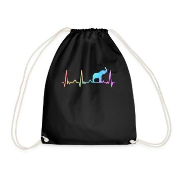 Elephant Animal Elephant Zoo - Drawstring Bag - black - Front