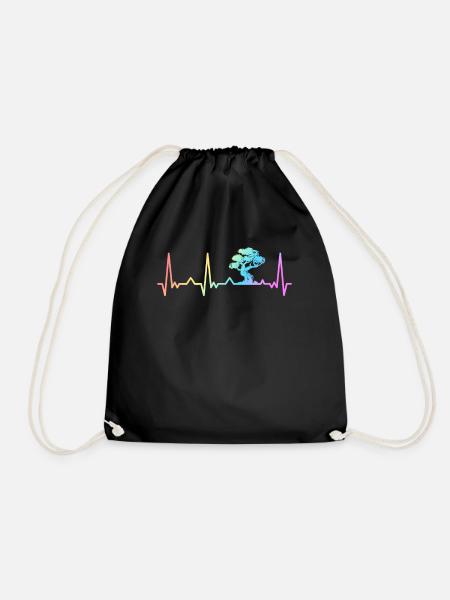 Bonsai Tree Japanese Bonsai - Drawstring Bag - black