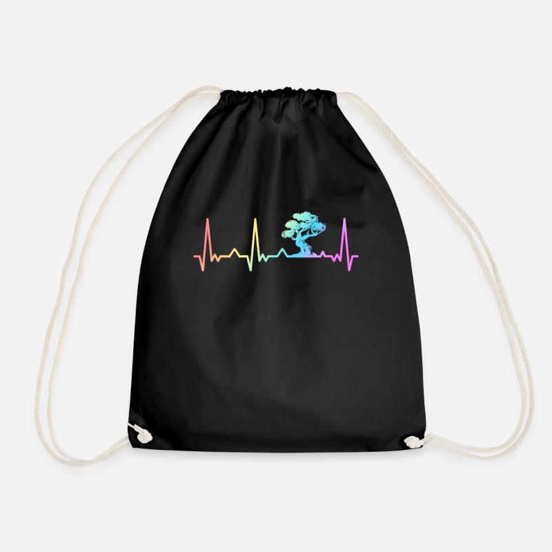 Bonsai Tree Japanese Bonsai - Drawstring Bag - black