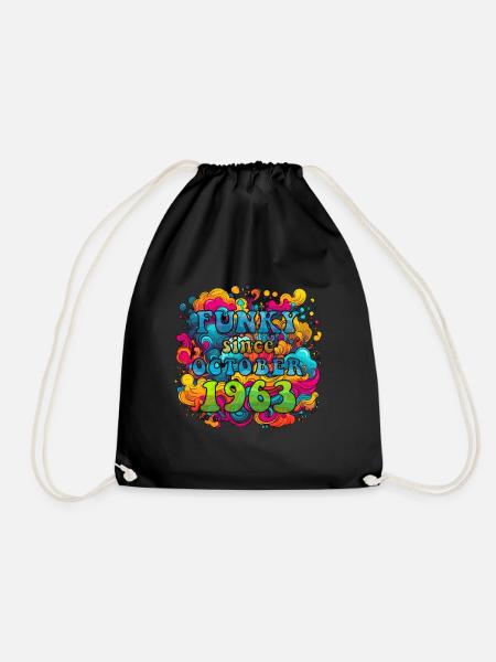 Funky Birthday: Octobre 1963 - Psychadelic - Sac de sport léger - noir