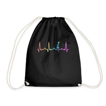 Trumpet trumpet player - Drawstring Bag - black - Front