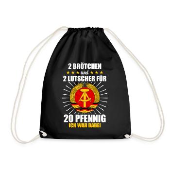 Ostdeutschland Osten Ossi DDR Heimat Ostblock - Turnbeutel - Schwarz - Vorne