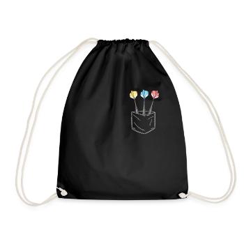 Dart Darts Dartspieler Dartsport - Turnbeutel - Schwarz - Vorne