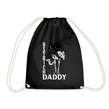 Ostrich owner - Ostrich dad - Drawstring Bag - black - Front