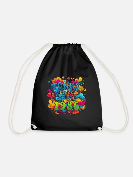 Funky Geburtstag: Juni 1986 - Psychadelic - Turnbeutel - Schwarz