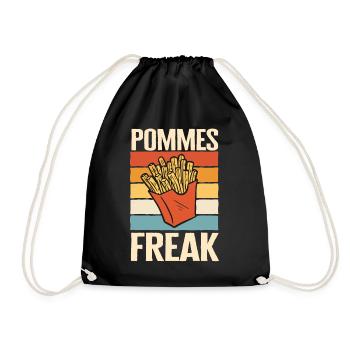 Frites frites restauration rapide - Sac de sport léger - noir - Devant