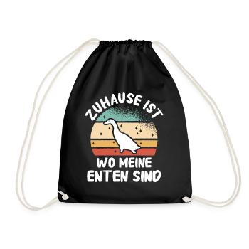 Stockente Entenvögel Ente Dunkelente Vogel - Turnbeutel - Schwarz - Vorne