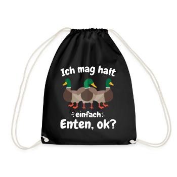 Stockente Entenvögel Ente Dunkelente Vogel - Turnbeutel - Schwarz - Vorne