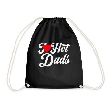 I Love Hot Dads - Drawstring Bag - black - Front