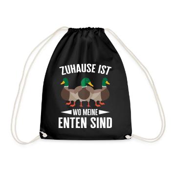 Stockente Entenvögel Ente Dunkelente Vogel - Turnbeutel - Schwarz - Vorne
