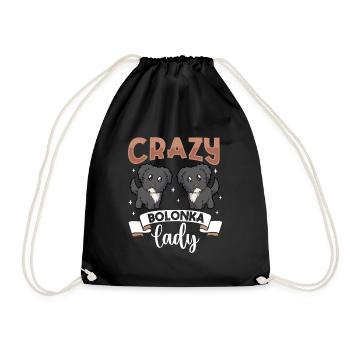Crazy Bolonka Lady - Bolonka Zwetna - Turnbeutel - Schwarz - Vorne