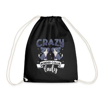 Crazy Border Collie Lady - Border Collie - Sac de sport léger - noir - Devant