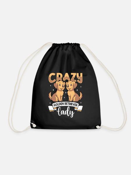 Crazy Golden Retriever Lady - Golden Retriever - Turnbeutel - Schwarz