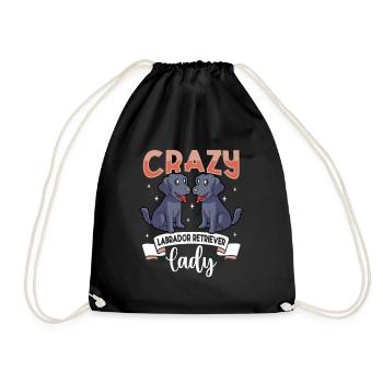 Crazy Labrador Retriever Lady - Labrador Retriever - Drawstring Bag - black - Front