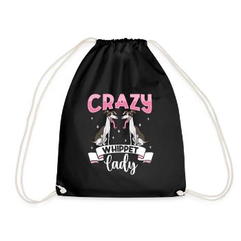 Crazy Whippet Lady - Whippet - Turnbeutel - Schwarz - Vorne