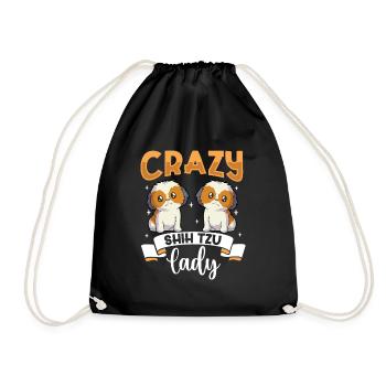 Crazy Shih Tzu Lady - Shih Tzu - Turnbeutel - Schwarz - Vorne