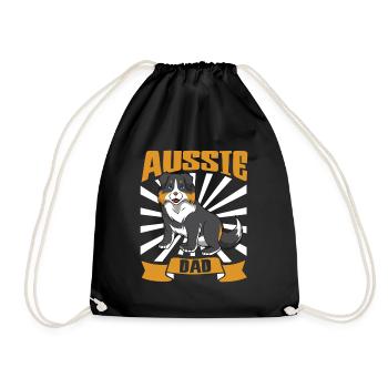 Aussie Dad - Australian Shepherd - Turnbeutel - Schwarz - Vorne