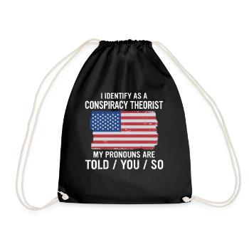 conspiracy theorist conspiracy theory - Drawstring Bag - black - Front