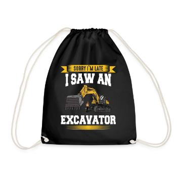 Conducteur de pelle hydraulique Travaux de chantier - Sac de sport léger - noir - Devant
