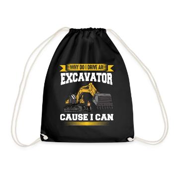 Conducteur de pelle hydraulique Travaux de chantier - Sac de sport léger - noir - Devant