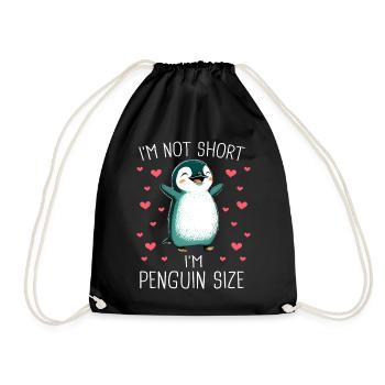 Pinguin Pinguine Tier - Turnbeutel - Schwarz - Vorne