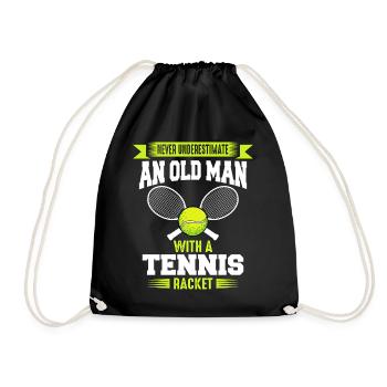 Tennis Tennis Player - Drawstring Bag - black - Front