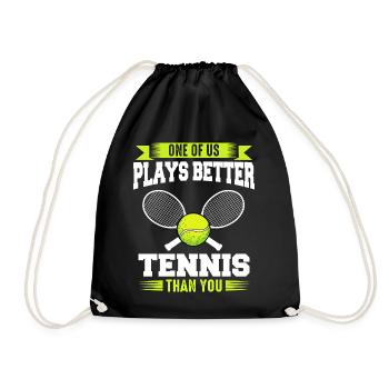 Tennis Tennis Player - Drawstring Bag - black - Front