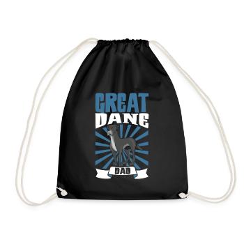 Great Dane Dad - Deutsche Dogge - Drawstring Bag - black - Front