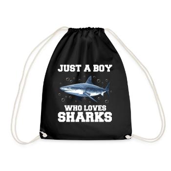 Shark, Ocean, Tiger Shark, Animal, Fish - Drawstring Bag - black - Front