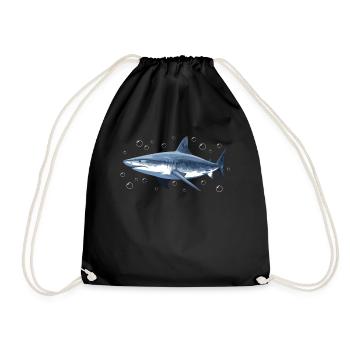 Hai Ozean Tigerhai Tier Fisch - Turnbeutel - Schwarz - Vorne