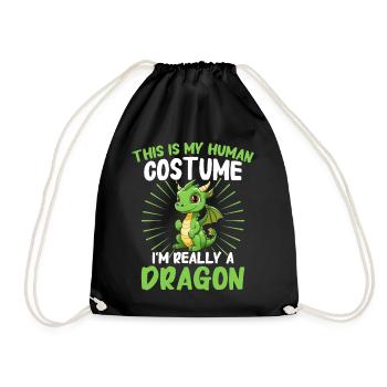 Drache Mystisch Drachen Fantasie - Turnbeutel - Schwarz - Vorne